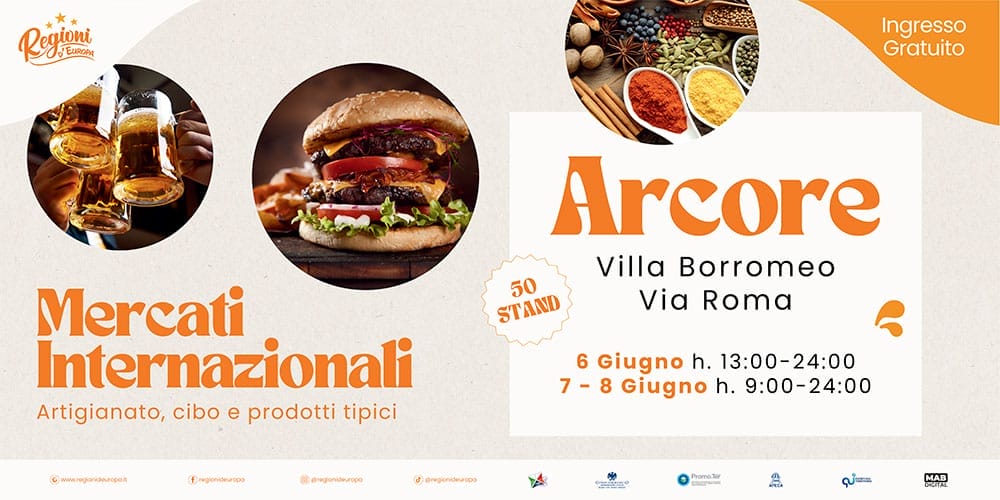 Camion vela 6x3 metri per Mercati Internazionali ad Arcore presso Villa Borromeo - pubblicità mobile Ti Pubblicizziamo