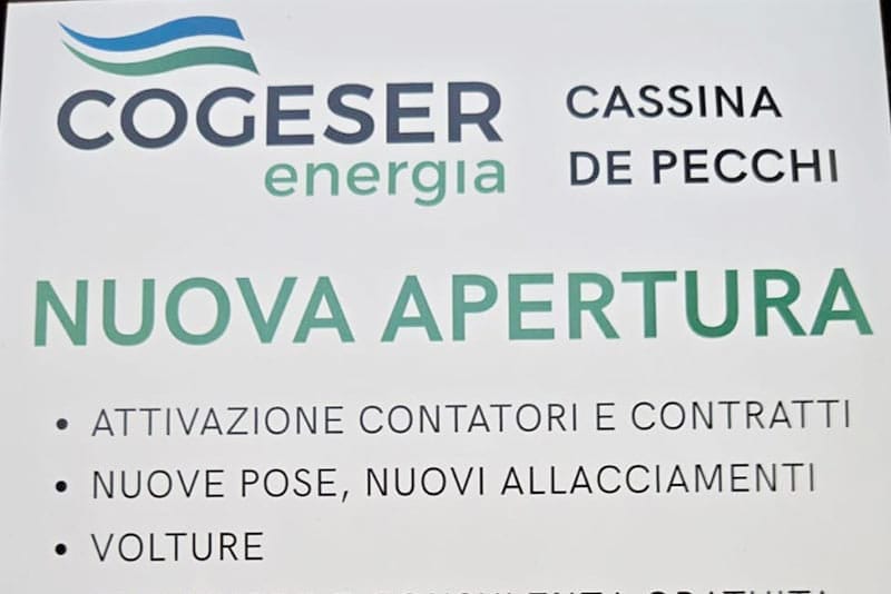 Volantino apertura Cogeser Energia Cassina de Pecchi luce gas clima internet